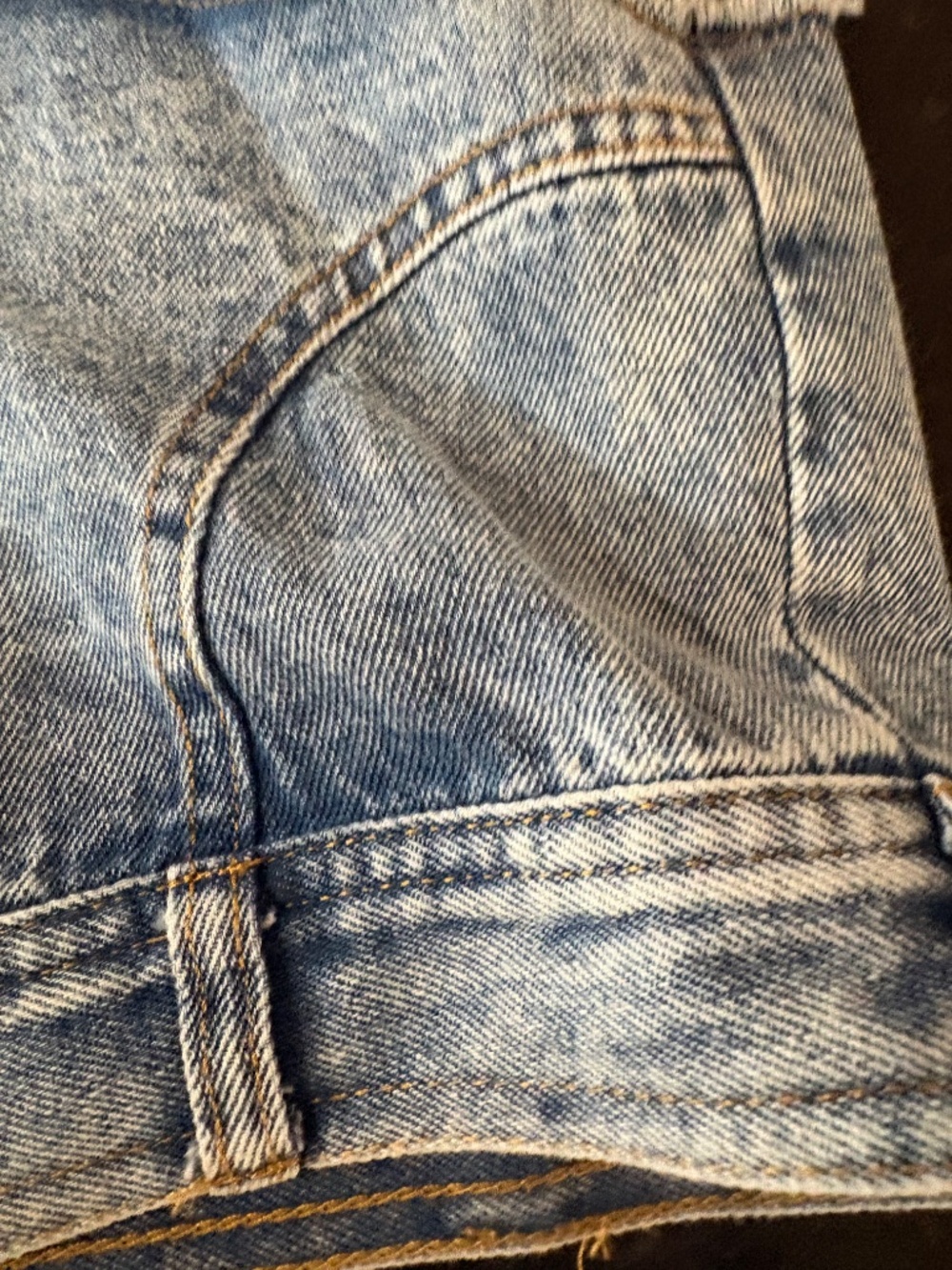 NWOT - Edgy Reworked Style Asymmetric Denim Patchwork Pullover - Fits XL - Picture 9 of 13